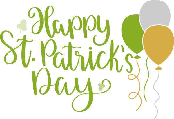 Transparent St. Patrick's Day Logo Floral design Green for Saint Patrick for St Patricks Day