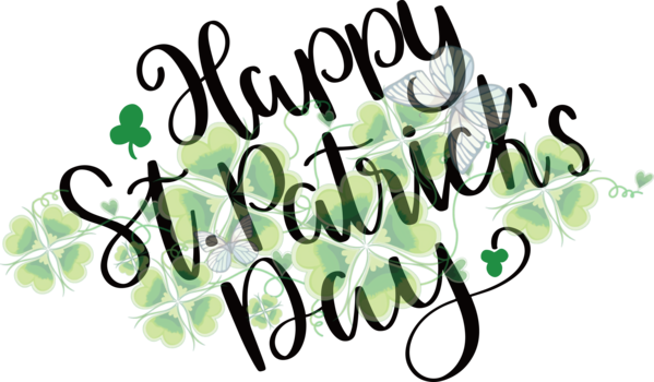 Transparent St. Patrick's Day Leaf Plant stem Floral design for Saint Patrick for St Patricks Day