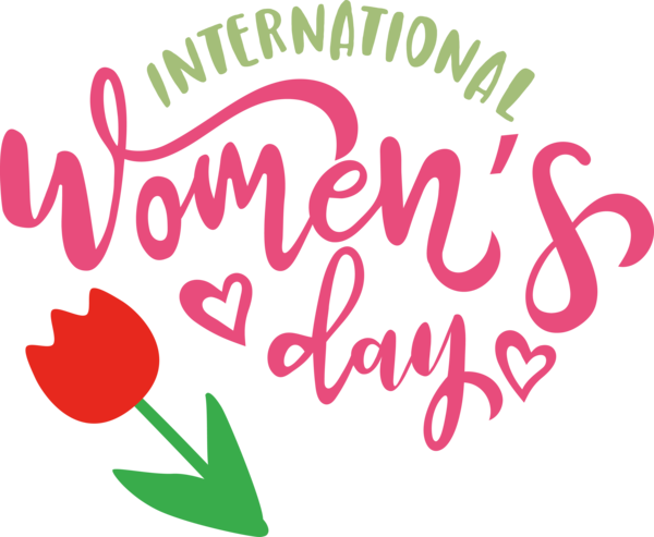 Transparent International Women's Day Logo Floral design Line for Women's Day for International Womens Day