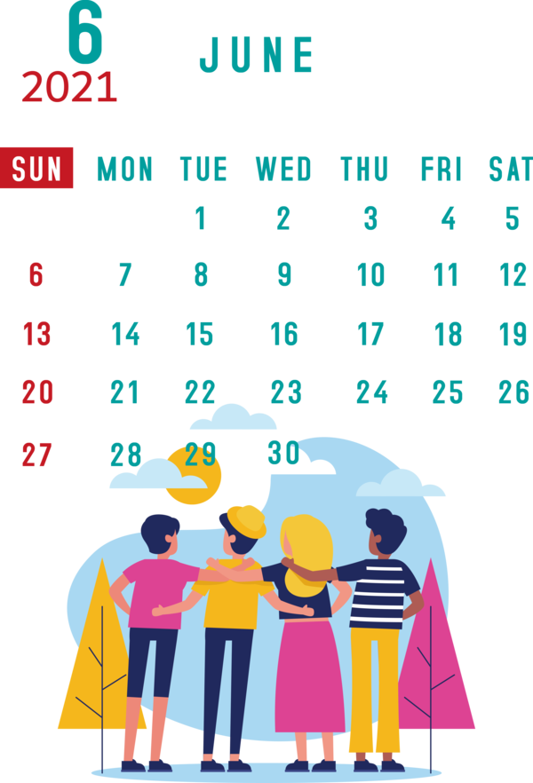 Transparent New Year Design Cartoon Logo for Printable 2021 Calendar for New Year