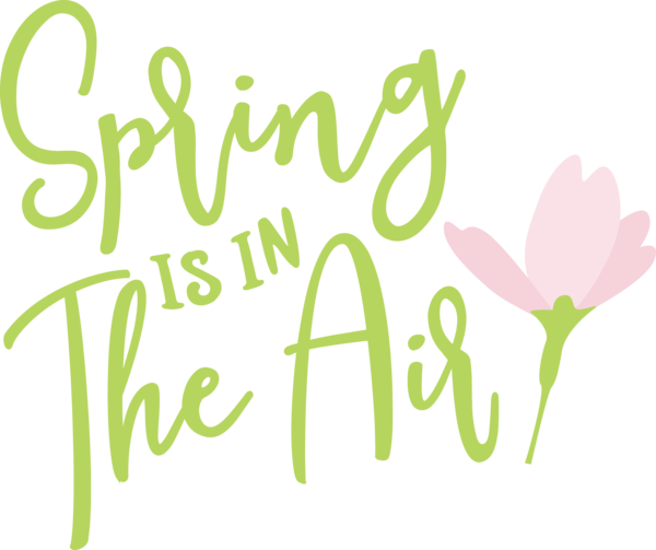Transparent easter Floral design Logo Green for Hello Spring for Easter