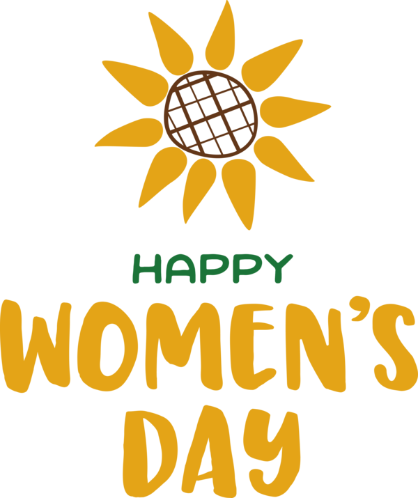 Transparent International Women's Day Logo Cut flowers Design for Women's Day for International Womens Day