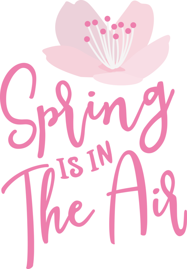 Transparent easter Floral design Logo Line for Hello Spring for Easter