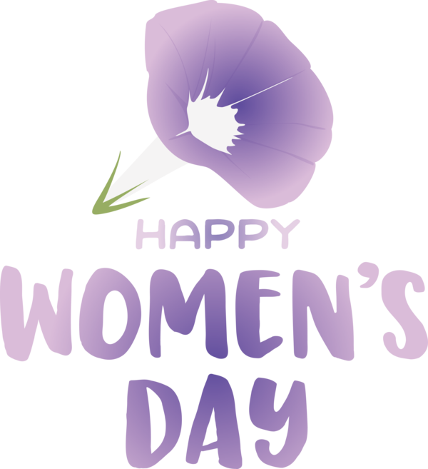 Transparent International Women's Day Logo Font Flower for Women's Day for International Womens Day