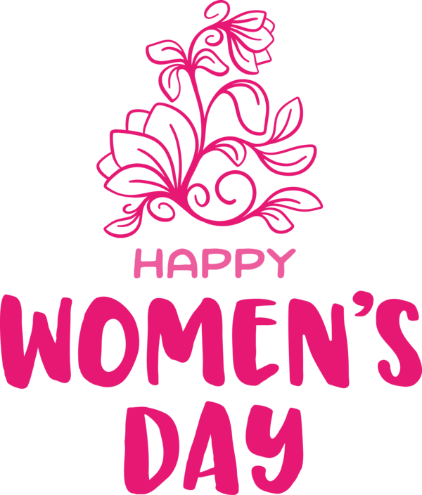 Transparent International Women's Day Floral design Logo Wall decal for Women's Day for International Womens Day