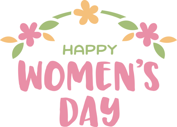 Transparent International Women's Day Floral design Logo Line for Women's Day for International Womens Day