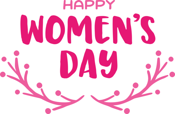 Transparent International Women's Day Logo Calligraphy Design for Women's Day for International Womens Day