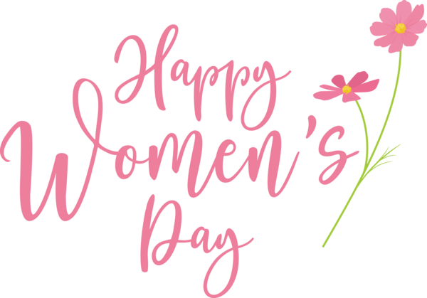 Transparent International Women's Day Floral design Greeting card Logo for Women's Day for International Womens Day