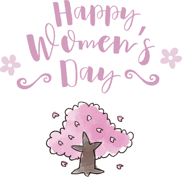 Transparent International Women's Day Sticker Design Floral design for Women's Day for International Womens Day