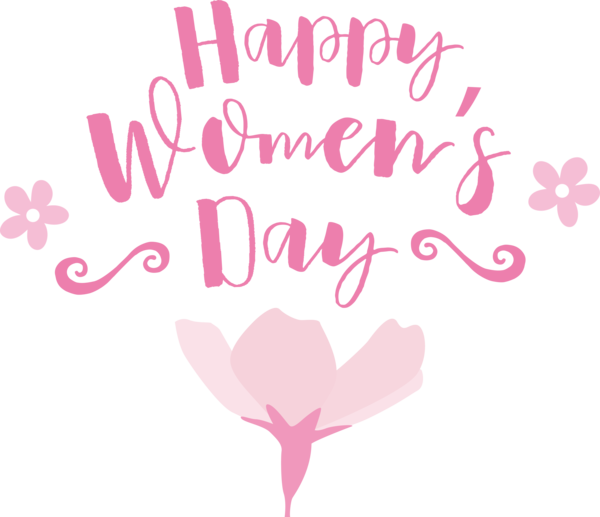 Transparent International Women's Day Logo Floral design Sticker for Women's Day for International Womens Day