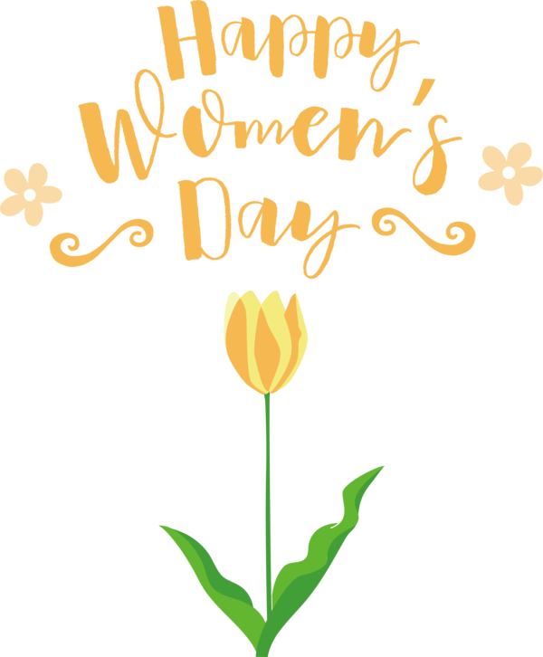 Transparent International Women's Day Floral design Leaf Plant stem for Women's Day for International Womens Day
