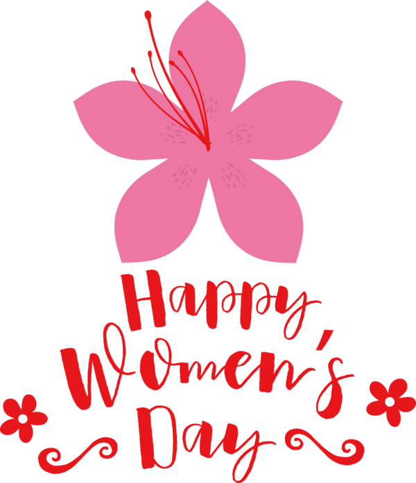 Transparent International Women's Day Logo Japanese Cuisine Floral design for Women's Day for International Womens Day