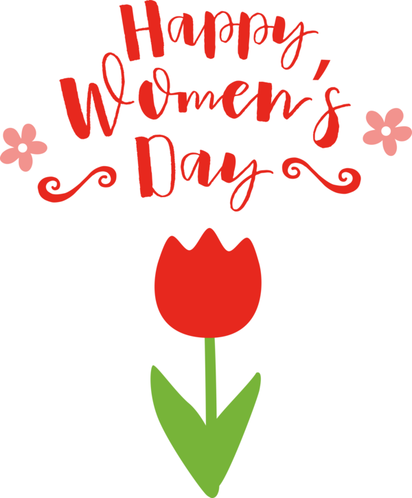 Transparent International Women's Day Flower Valentine's Day Text for Women's Day for International Womens Day
