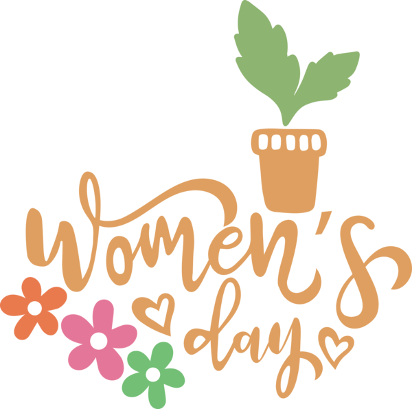 Transparent International Women's Day Floral design Logo Leaf for Women's Day for International Womens Day