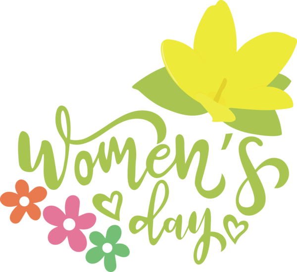 Transparent International Women's Day Floral design Leaf Logo for Women's Day for International Womens Day
