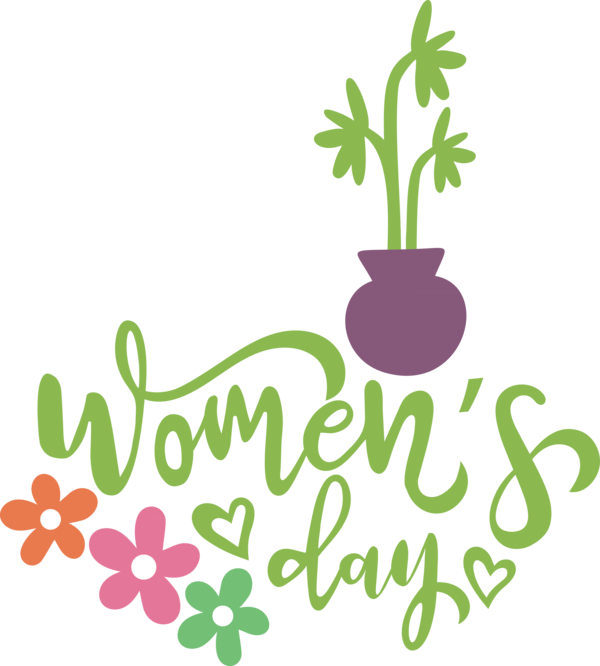 Transparent International Women's Day Leaf Logo Plant stem for Women's Day for International Womens Day