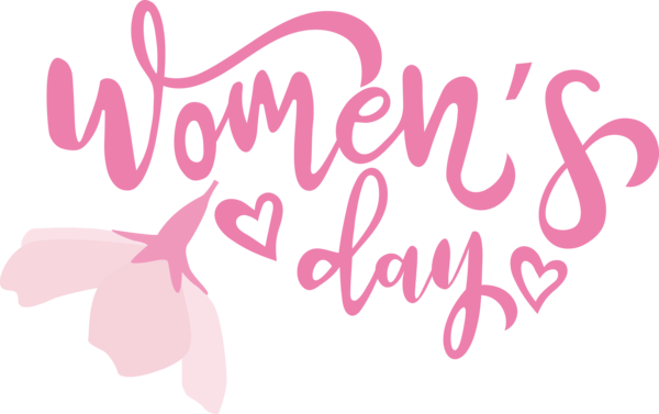 Transparent International Women's Day Logo Calligraphy Design for Women's Day for International Womens Day