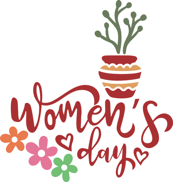 Transparent International Women's Day Floral design Flower Logo for Women's Day for International Womens Day
