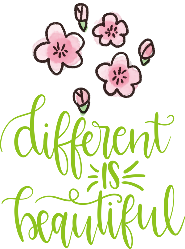 Transparent International Women's Day Different Is Beautiful Design Floral design for Women's Day for International Womens Day