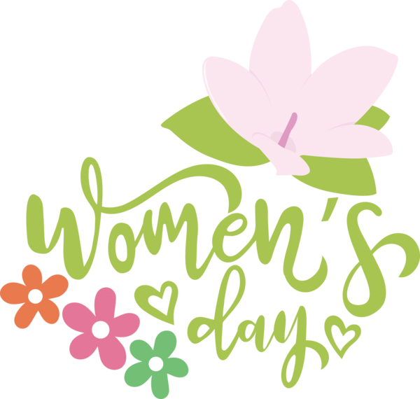 Transparent International Women's Day Floral design Leaf Logo for Women's Day for International Womens Day