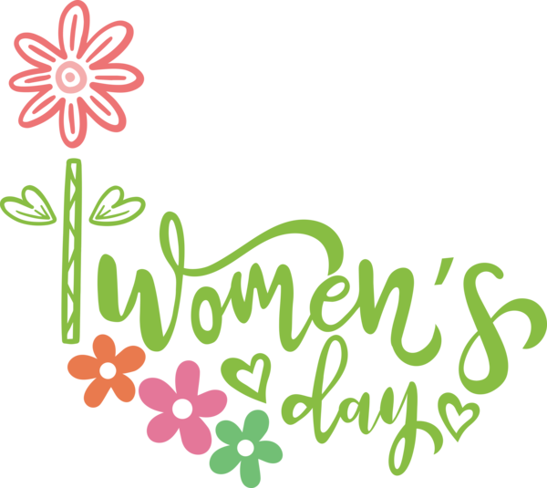 Transparent International Women's Day Leaf Floral design Plant stem for Women's Day for International Womens Day