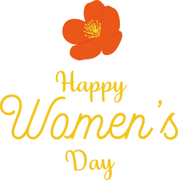 Transparent International Women's Day Cut flowers Logo Petal for Women's Day for International Womens Day