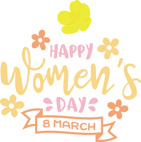 Transparent International Women's Day Floral design Logo Produce for Women's Day for International Womens Day