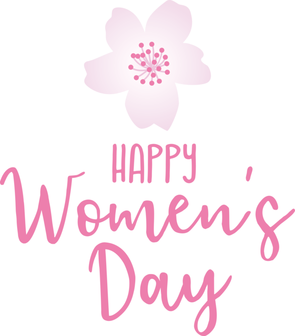 Transparent International Women's Day Logo Floral design Meter for Women's Day for International Womens Day