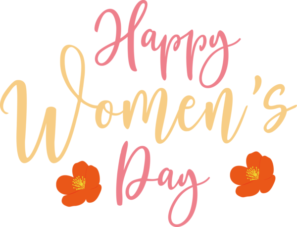 Transparent International Women's Day Floral design Logo Yellow for Women's Day for International Womens Day