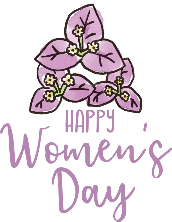 Transparent International Women's Day Flower Cartoon Design for Women's Day for International Womens Day