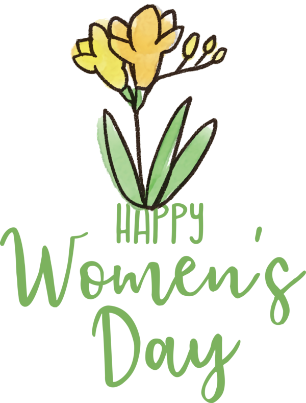 Transparent International Women's Day Cut flowers Leaf Logo for Women's Day for International Womens Day