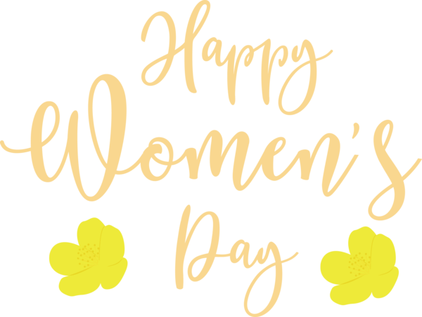 Transparent International Women's Day Logo Calligraphy Yellow for Women's Day for International Womens Day