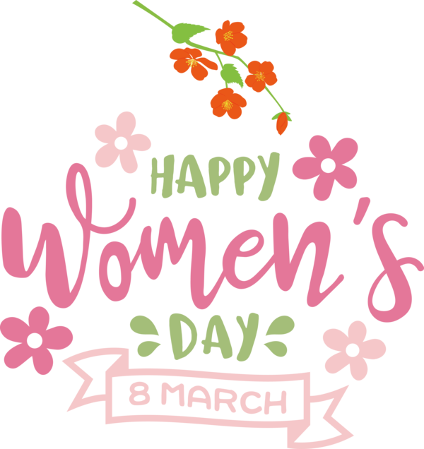 Transparent International Women's Day Floral design Logo Petal for Women's Day for International Womens Day