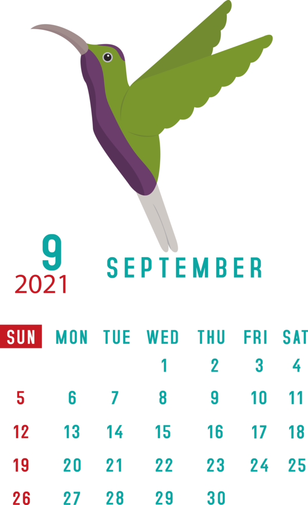 Transparent New Year Logo Hummingbirds Meter for Printable 2021 Calendar for New Year