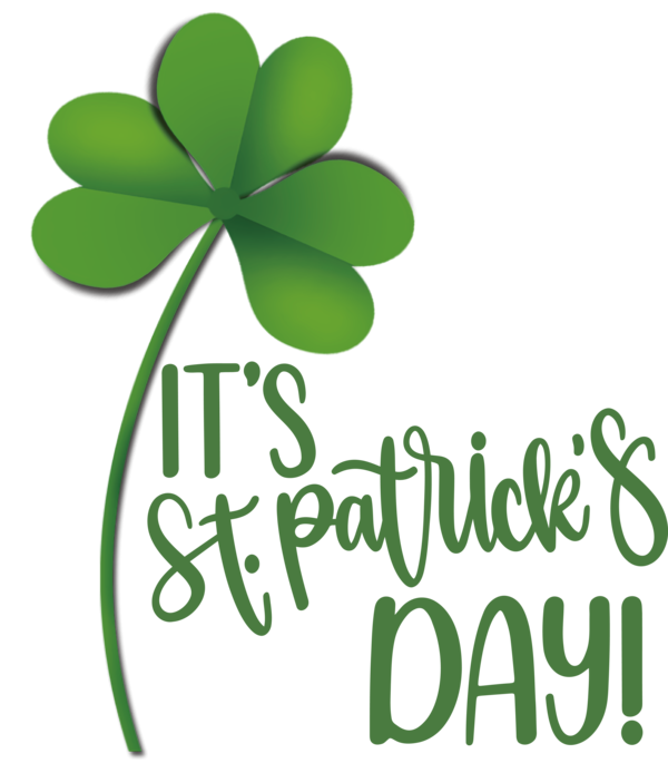 Transparent St. Patrick's Day Plant stem Leaf Logo for Saint Patrick for St Patricks Day