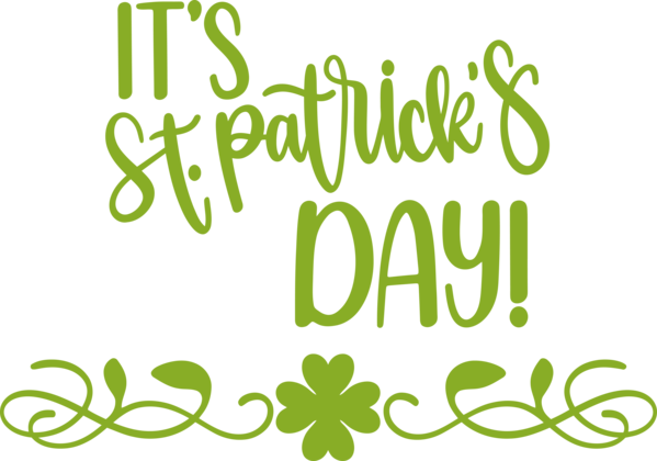 Transparent St. Patrick's Day Logo Leaf Plant stem for Saint Patrick for St Patricks Day