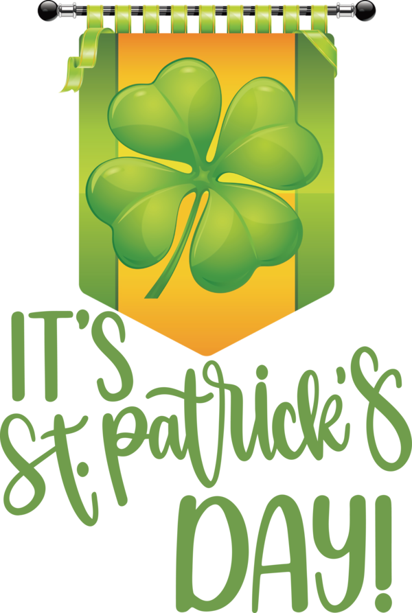 Transparent St. Patrick's Day Logo Shamrock Green for Saint Patrick for St Patricks Day