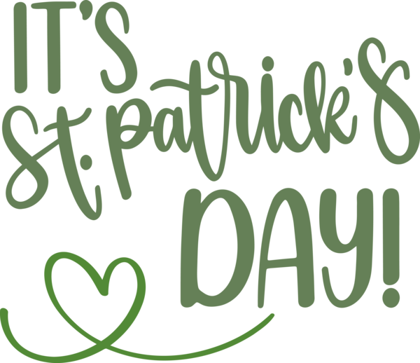 Transparent St. Patrick's Day Logo Font Green for Saint Patrick for St Patricks Day