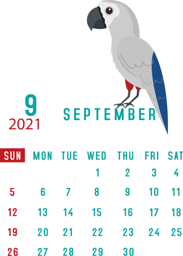 Transparent New Year Birds Beak Meter for Printable 2021 Calendar for New Year