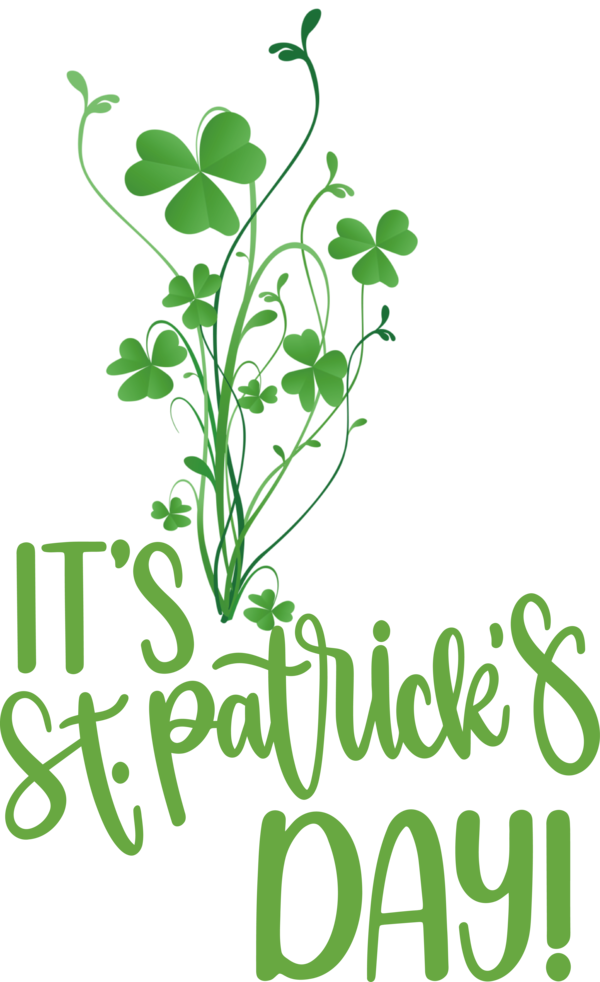 Transparent St. Patrick's Day Plant stem Leaf Flower for Saint Patrick for St Patricks Day