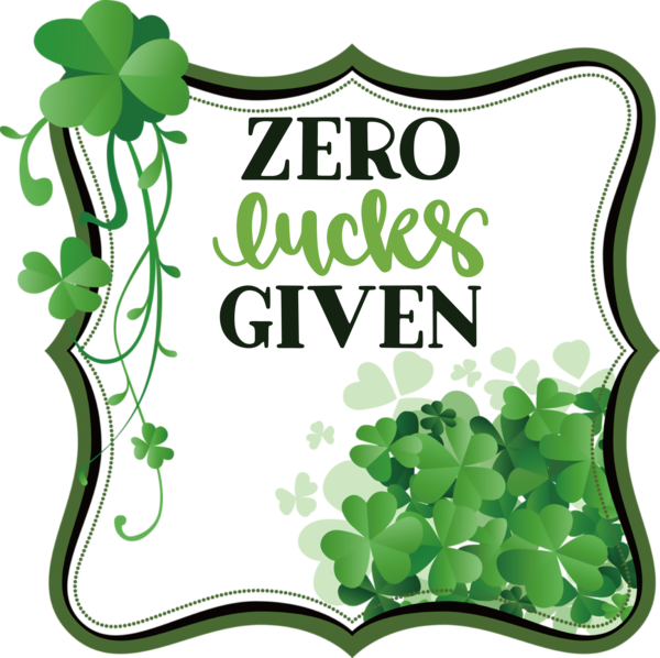 Transparent St. Patrick's Day Shamrock Four-leaf clover Design for St Patricks Day Quotes for St Patricks Day