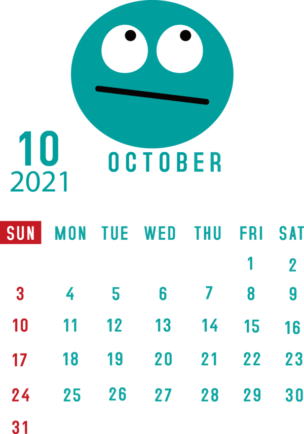 Transparent New Year Logo Emoticon Aqua M for Printable 2021 Calendar for New Year