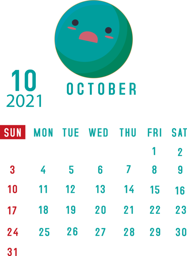 Transparent New Year Green Font Line for Printable 2021 Calendar for New Year