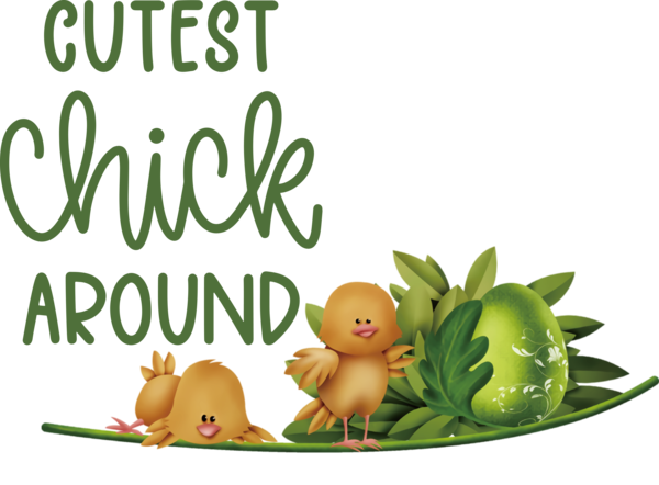Transparent Easter Green Font Cartoon for Easter Chick for Easter