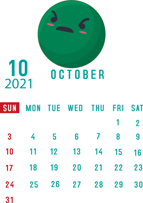 Transparent New Year Logo Font Aqua M for Printable 2021 Calendar for New Year