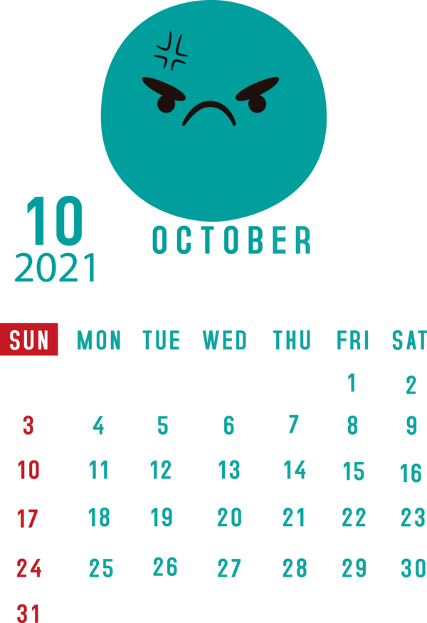 Transparent New Year Logo Green Teal for Printable 2021 Calendar for New Year