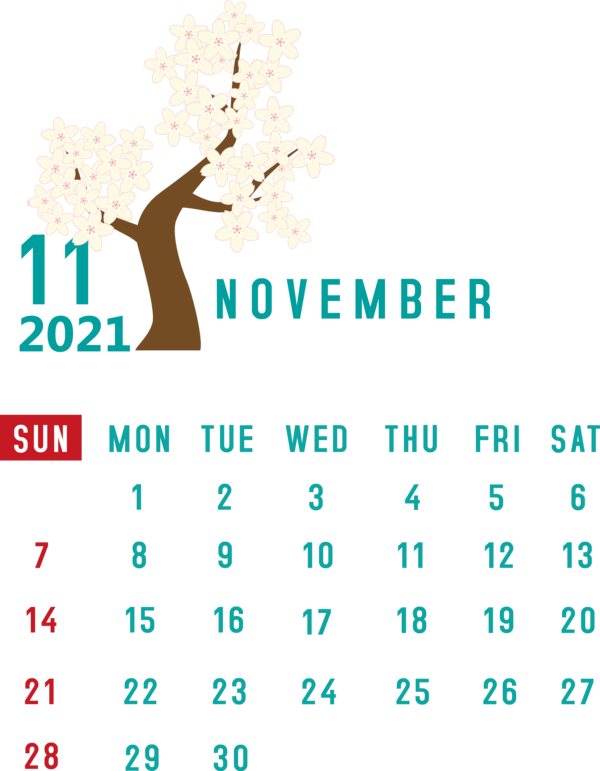 Transparent New Year Logo Line Tree for Printable 2021 Calendar for New Year