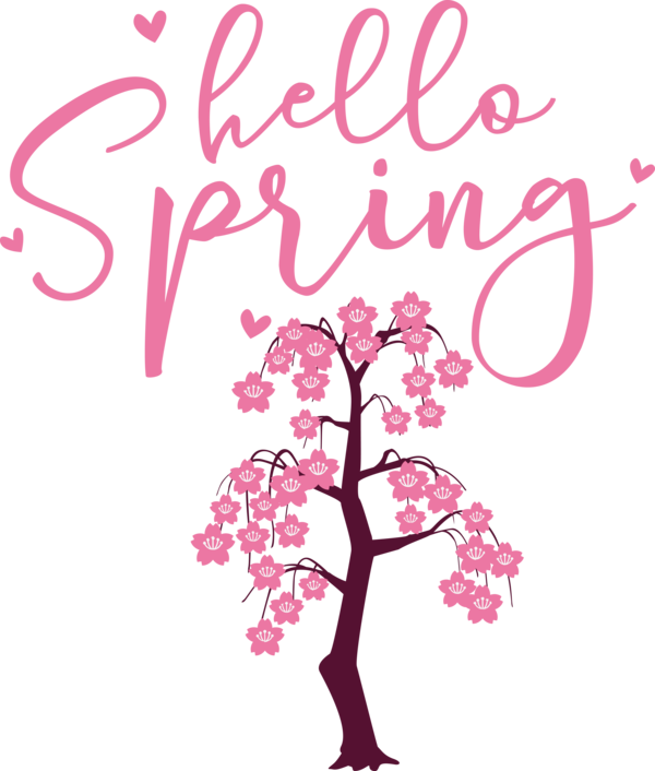 Transparent easter Floral design Sticker Flower for Hello Spring for Easter