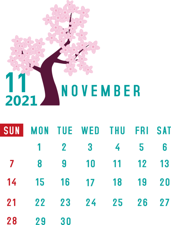 Transparent New Year Logo Tree Line for Printable 2021 Calendar for New Year