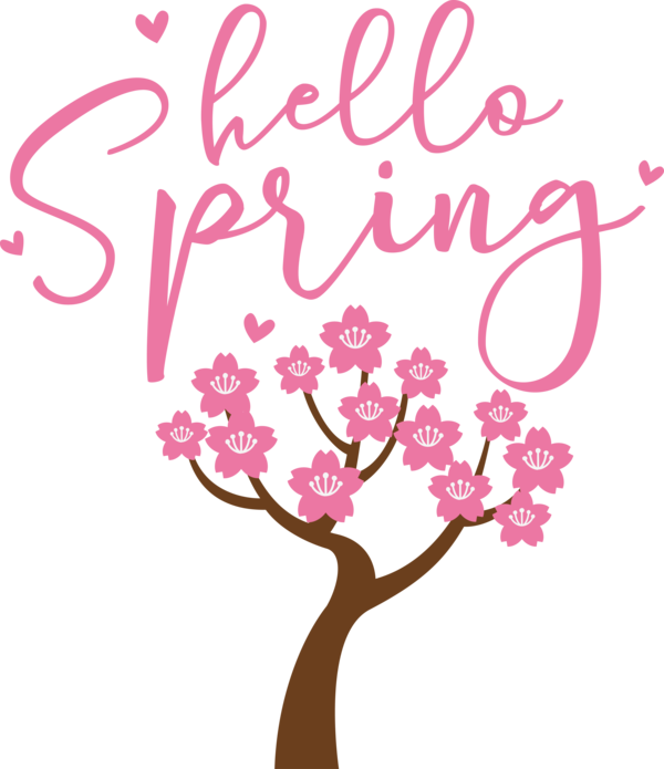 Transparent easter Floral design Cut flowers Wall Decal for Hello Spring for Easter